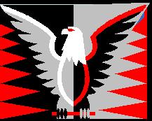 eagle with red, white and gray theme
